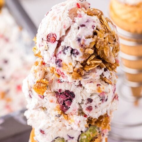 Image for No Churn Triple Berry Cobbler Ice Cream Recipe
