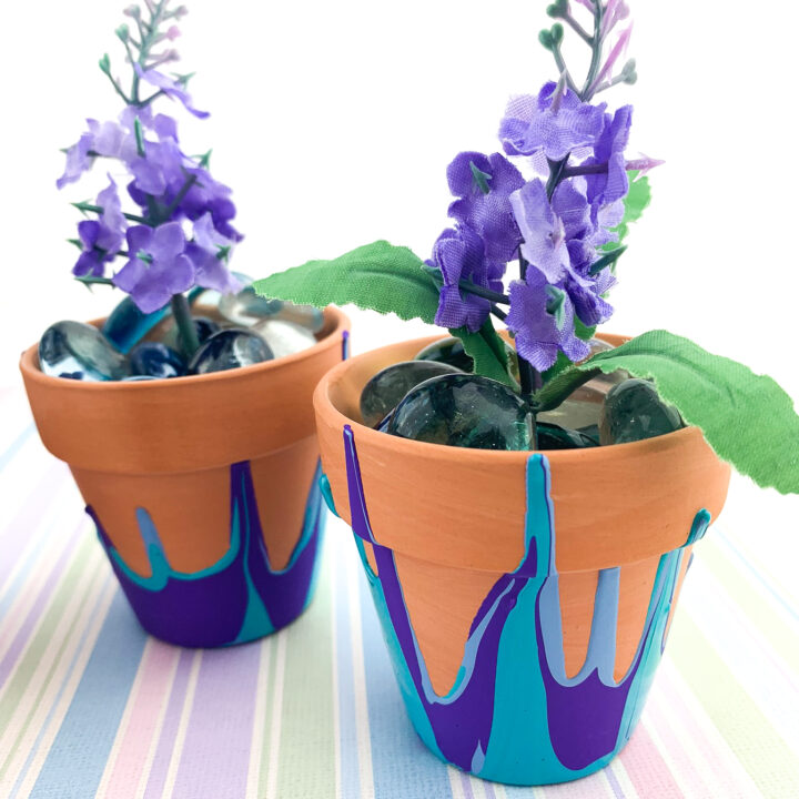 Image for How To Make Drip Painted Flower Pots (Pour Paint Tutorial)