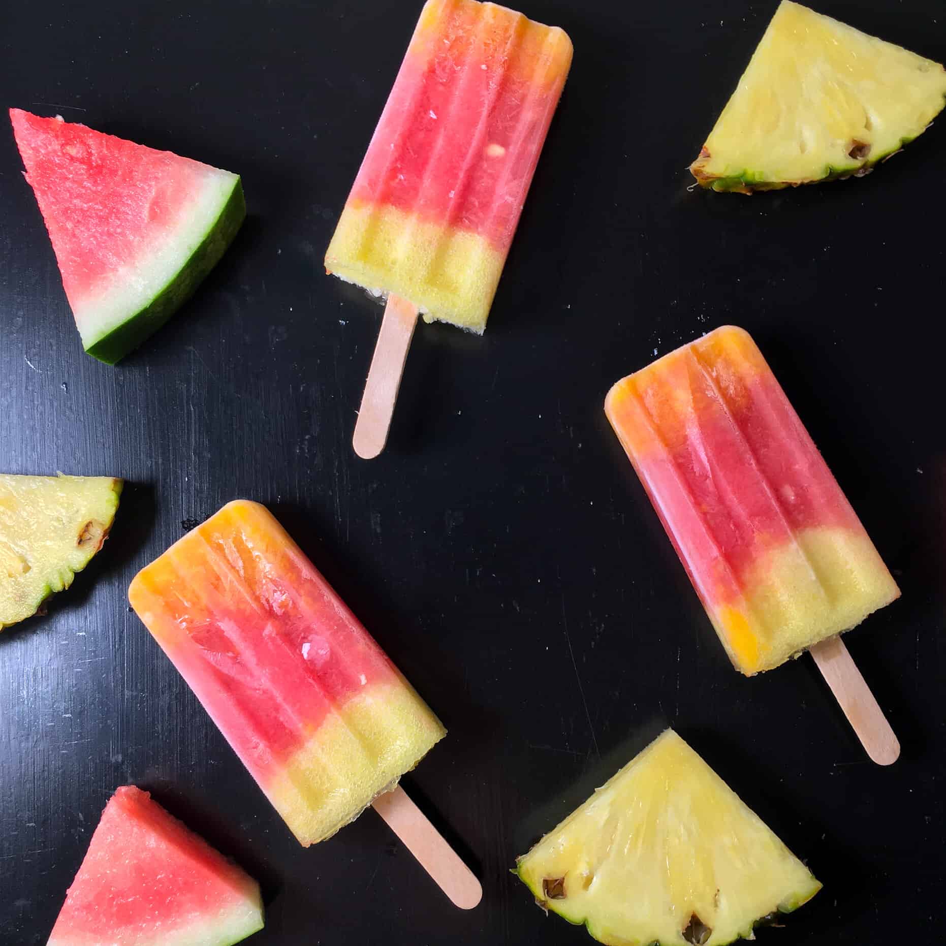 Image for Watermelon Mango Popsicles Recipe with Pineapple