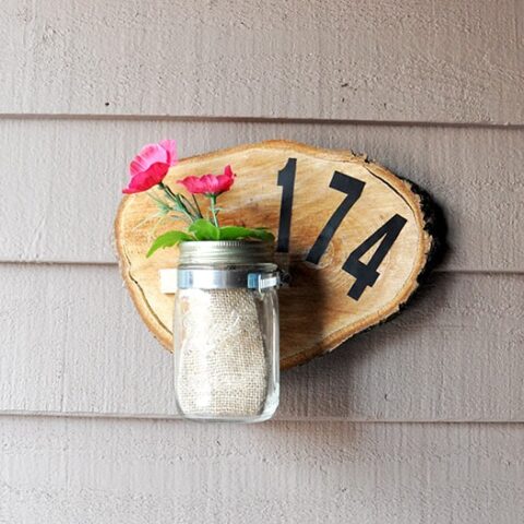 Image for DIY House Number Sign: Rustic Wood Slice Edition