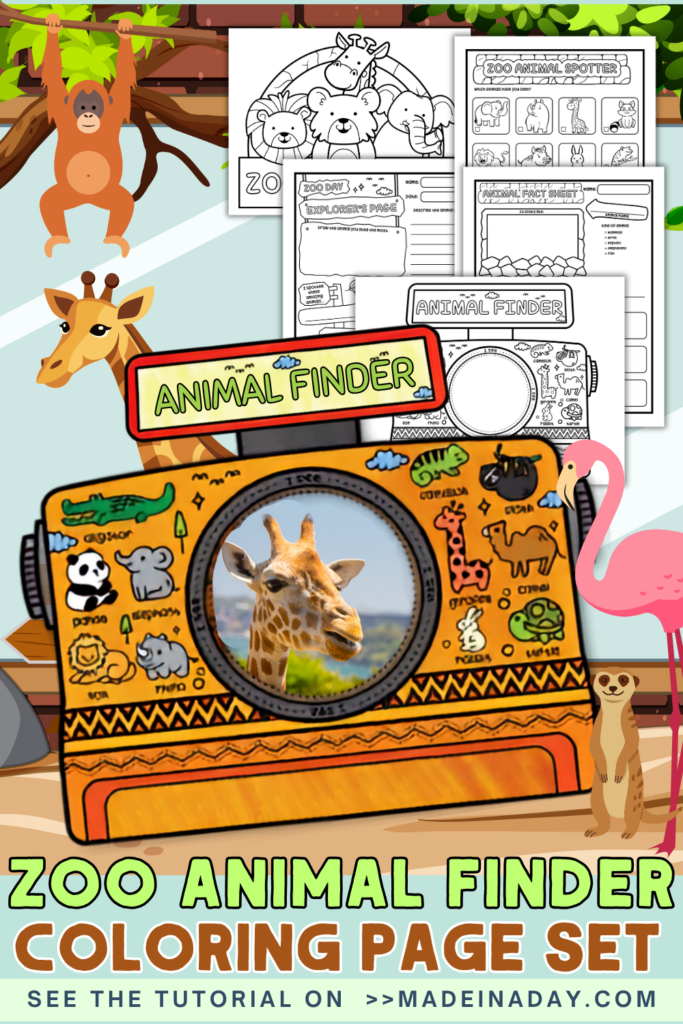 Zoo Animal Finder Printable Coloring Page Set