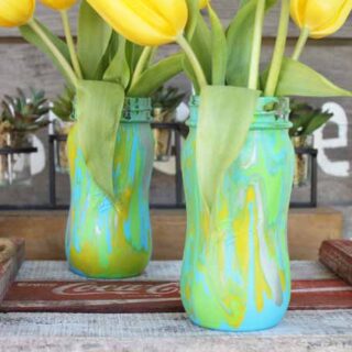 Image for Acrylic Pour Painting For Mason Jar Vases