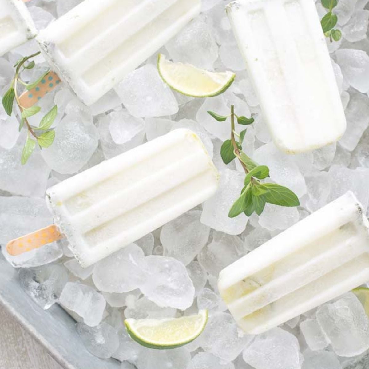 Image for Boozy Coconut Mojito Ice Pops