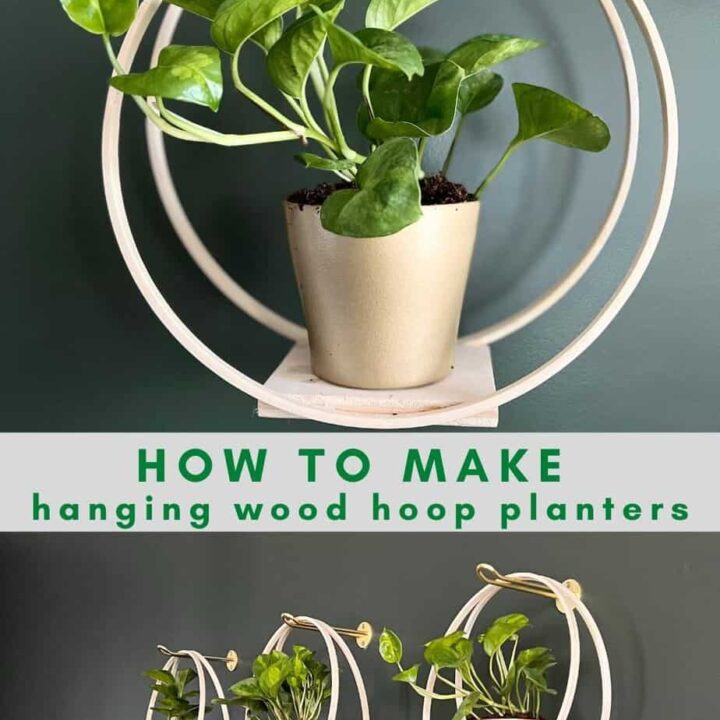 Image for How to make DIY hanging wood hoop planters