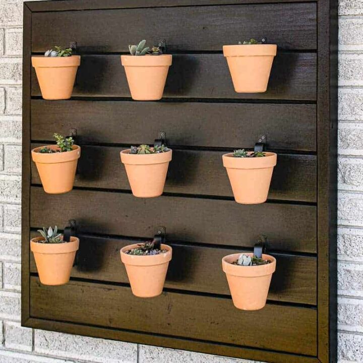 Image for DIY Outdoor Wall Planter with Vertical Garden Pots (With Free Plans)