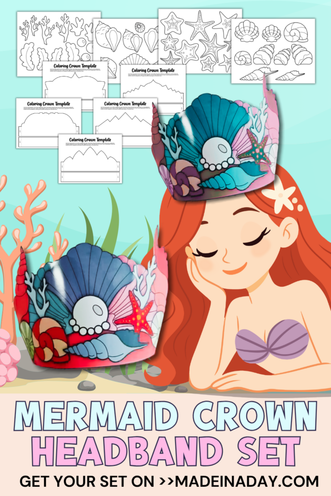 Coloring Mermaid Crowns Headband Set 