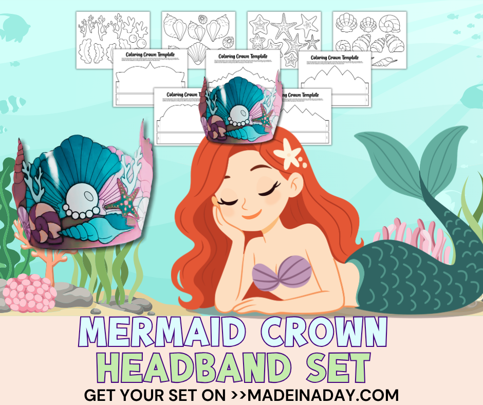 Coloring Mermaid Crowns Headband Set