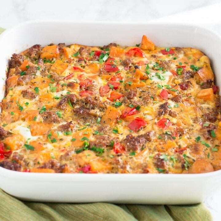 Image for Sweet Potato Sausage and Egg Breakfast Casserole (Paleo)