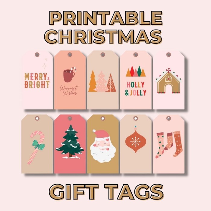 Image for Pink Printable Christmas Gift Tags