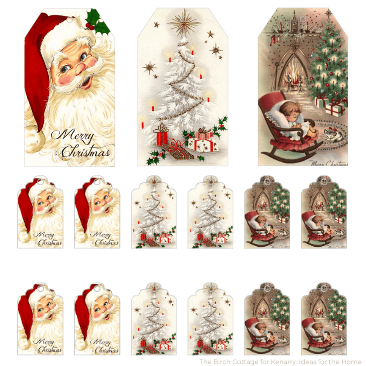 Image for Download Printable Vintage Christmas Gift Tags