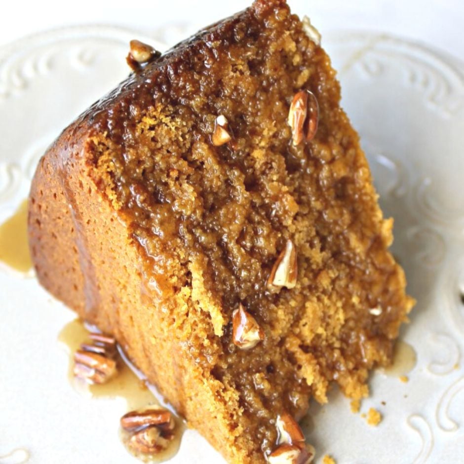 Image for Crockpot Pumpkin Cake with Maple Pecan Topping Easy Recipe