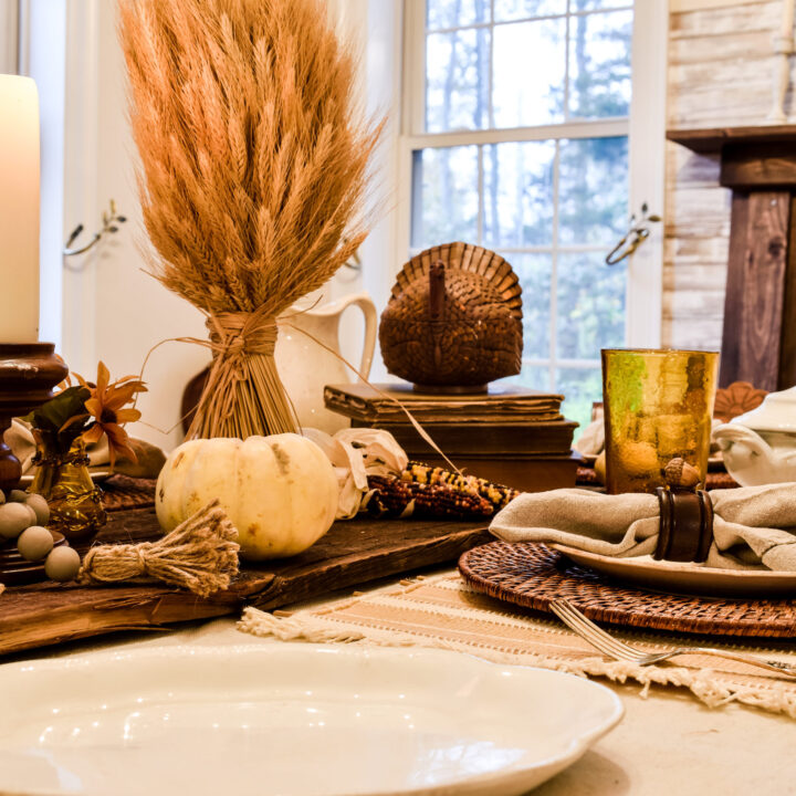 Image for Vintage Inspired Neutral Thanksgiving Tablescape