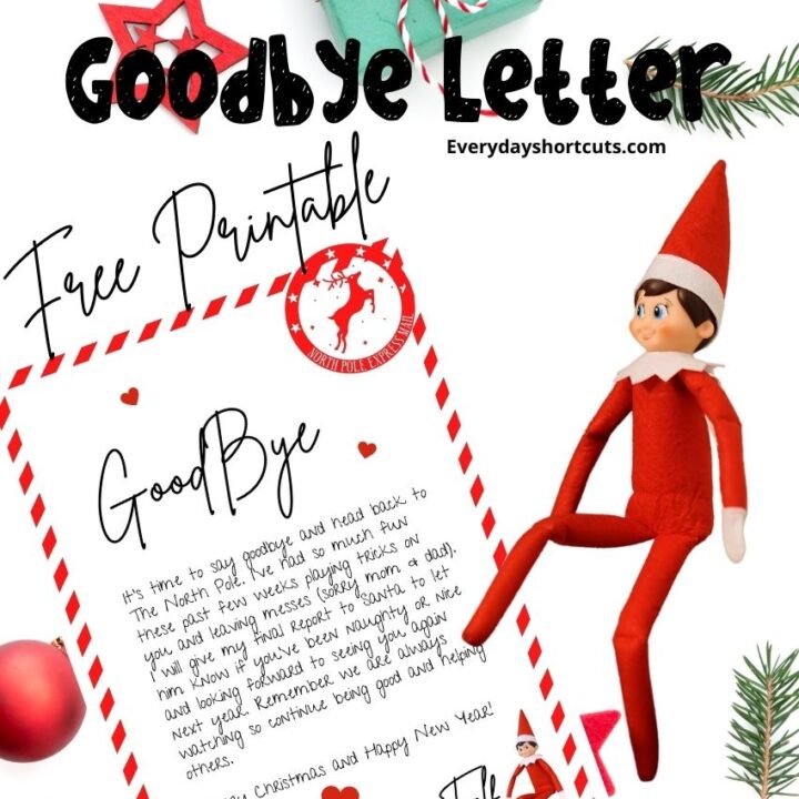 Image for Elf on the Shelf Goodbye Letter FREE Printable