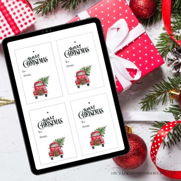 Image for Red Truck Christmas Tree Gift Tags