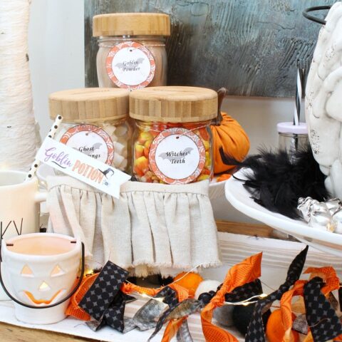 Image for Scrap Fabric Lighted Halloween Garland