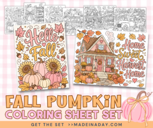 Fall Pumpkin Coloring Sheet Set
