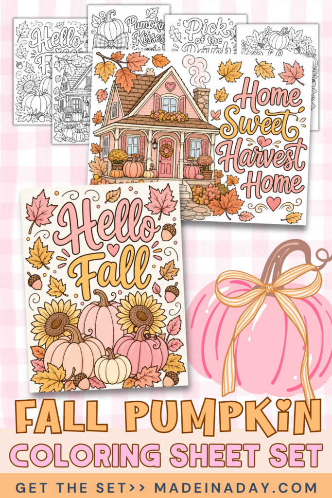 Fall Pumpkin Coloring Sheet Set Printables