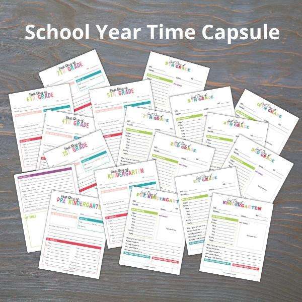 Image for Time Capsule Worksheet: School Years Memory Keeper