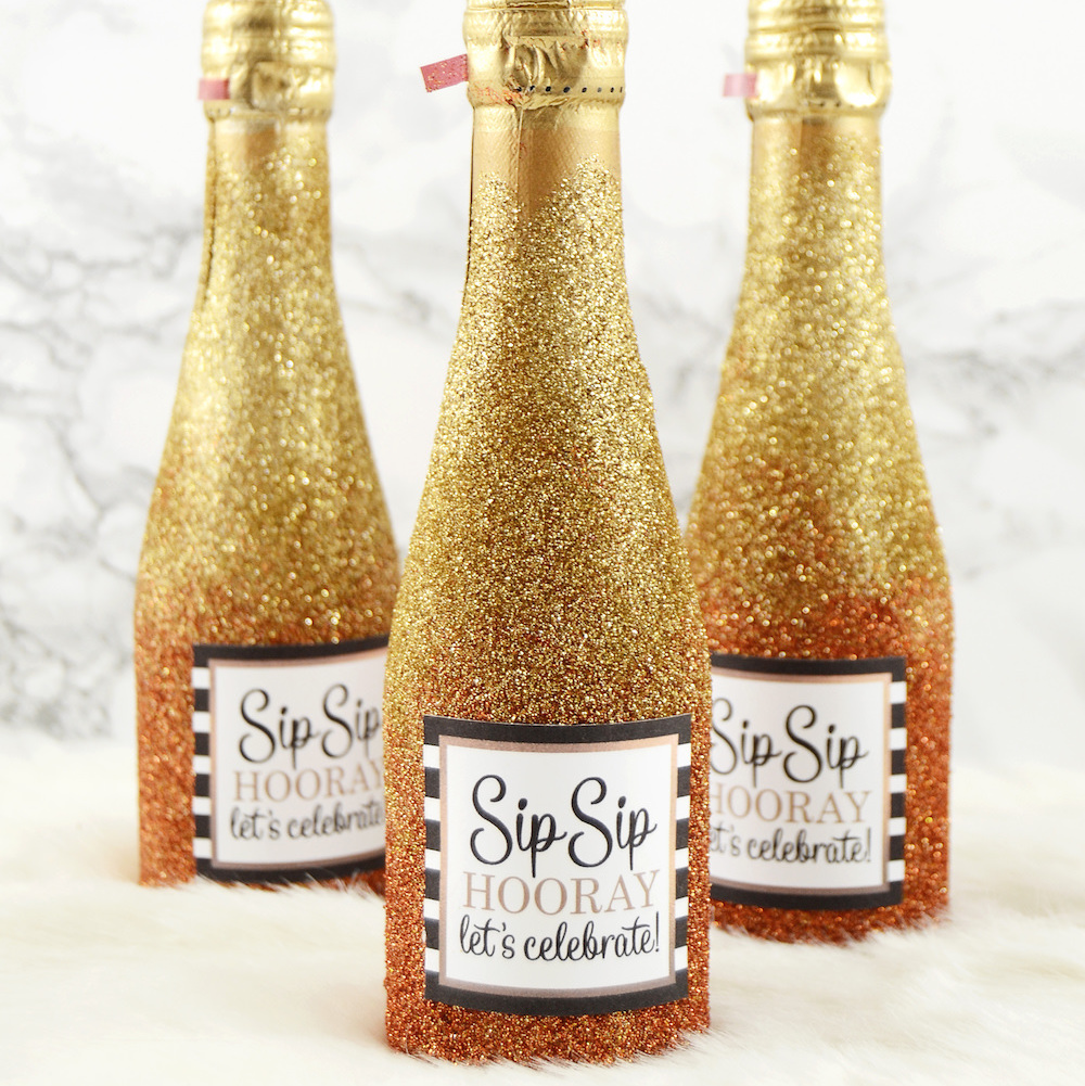 Image for Glitter Champagne Bottles for a Celebration!