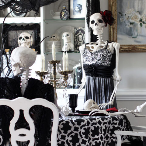 Image for Indoor Halloween Decor Tour: A Skeleton Dinner Party!