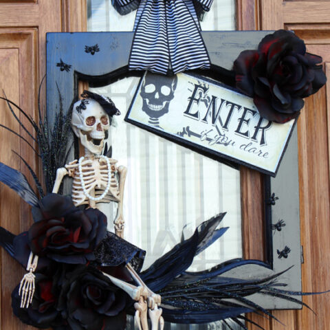 Image for Halloween Wreath {from a Cabinet Door}