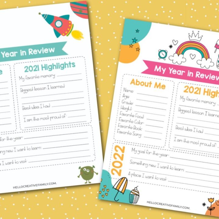 Image for Printable Year In Review New Years Activity For Kids- Updated Each Year