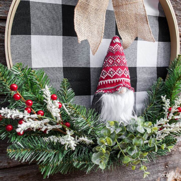 Image for Make This Embroidery Hoop Gnome Wreath in 10 Minutes!