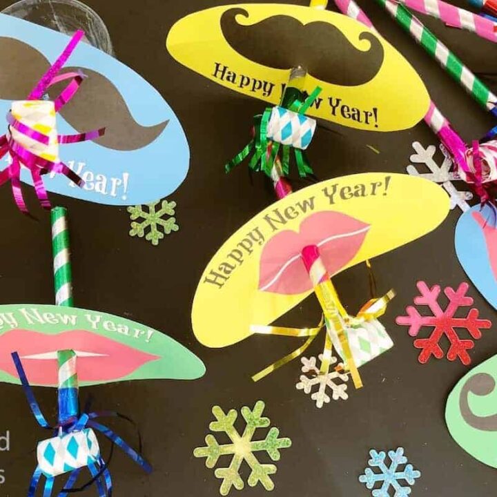 Image for Free Printable New Years Party Blowers Kids Craft