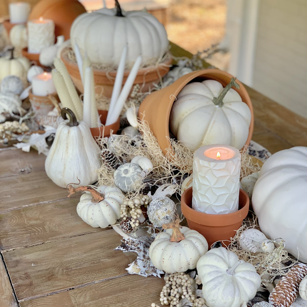 Image for Fall Centerpiece with Candles: A Playful Layered Table Idea on a Budget