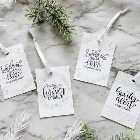 Image for Printable Funny Hand Lettered Gift Tags for Handmade Gifts