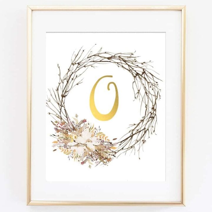 Image for wildflower alphabet initial printable art