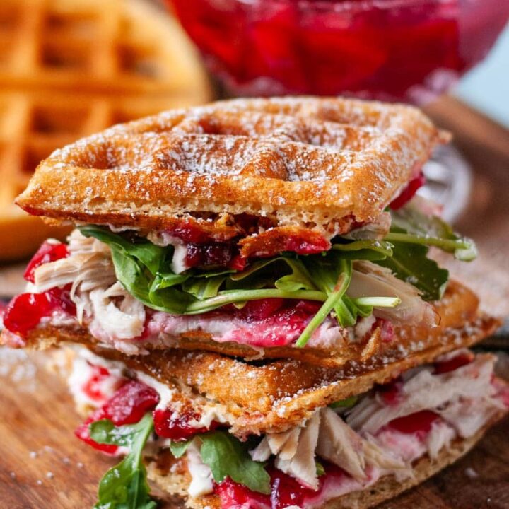 Image for Waffled Cranberry Cream Cheese Leftover Turkey Sandwiches