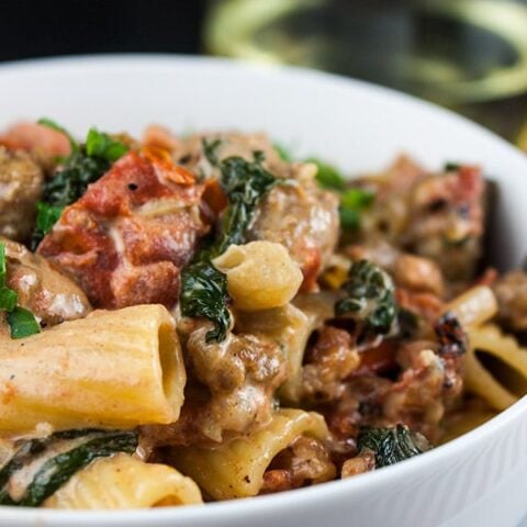 Image for Italian Sausage Rigatoni with Spicy Tomato Cream Sauce