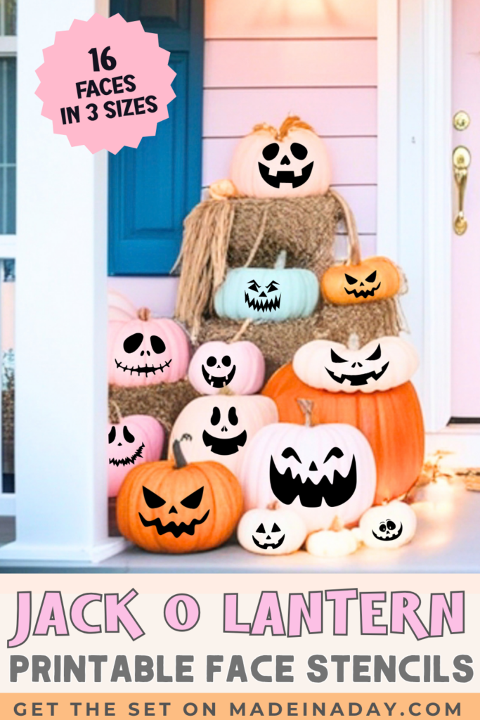 Jack O Lantern Printable Face Stencils Set