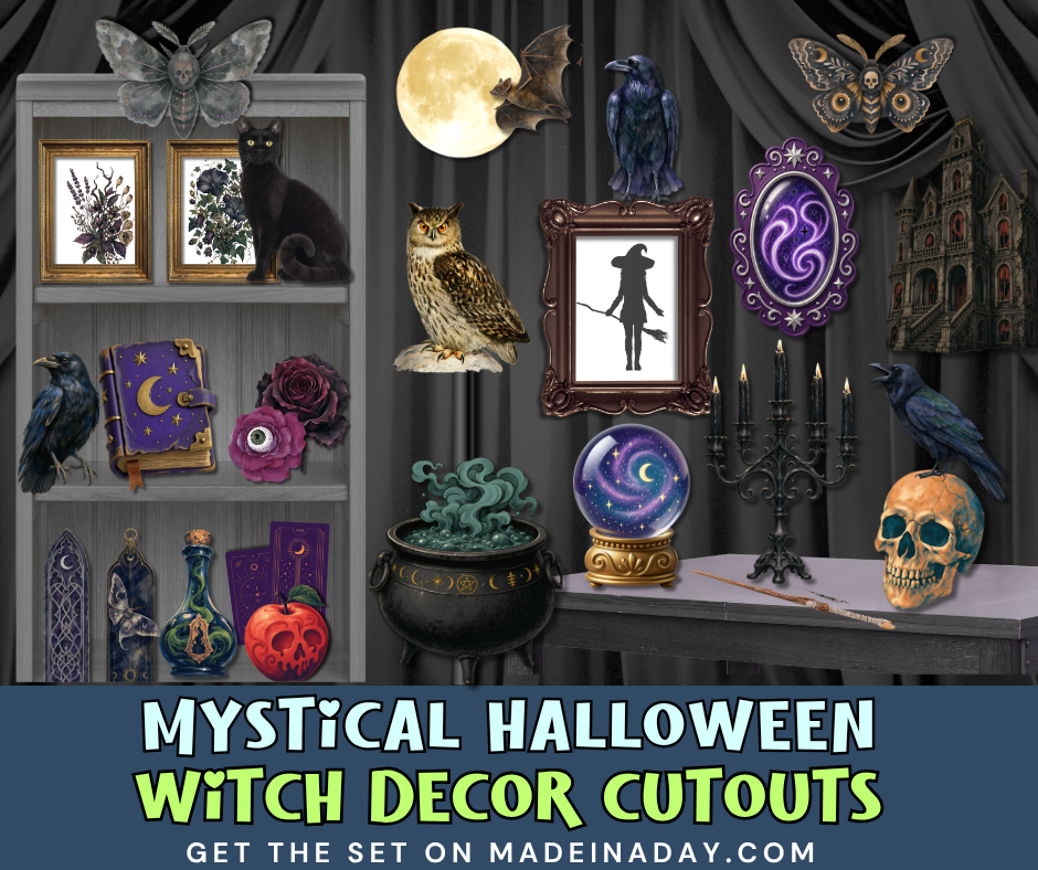 Mystical Halloween Witch Decor Cutouts