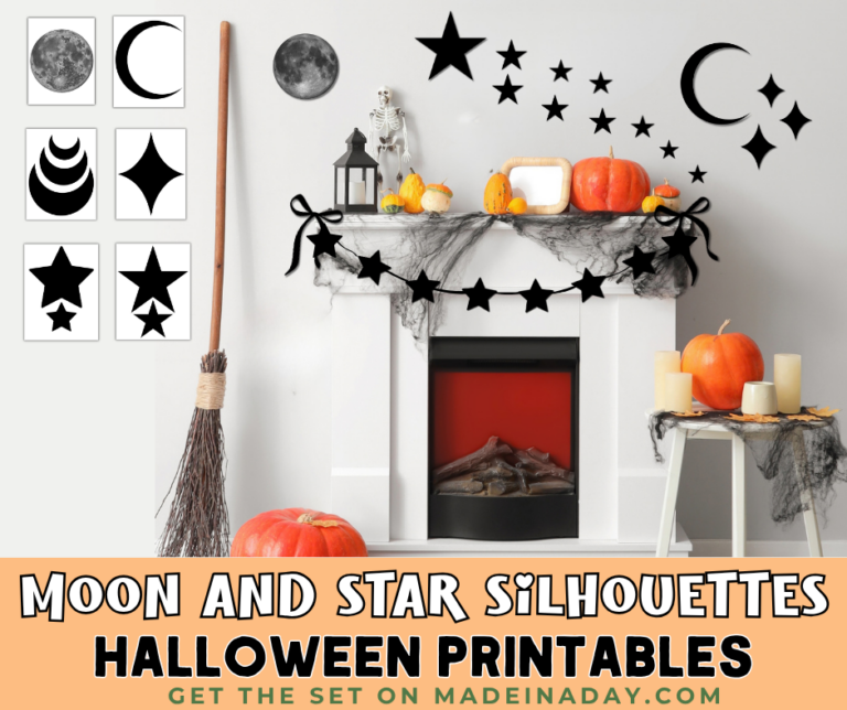 Printable Moon and Stars Silhouettes