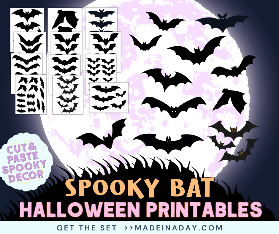 Spooky Bat Halloween Decor Printables