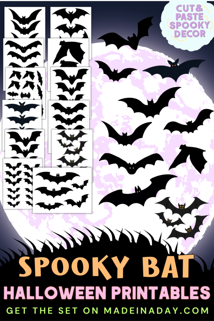 Spooky Bat Halloween Decor Printables Set
