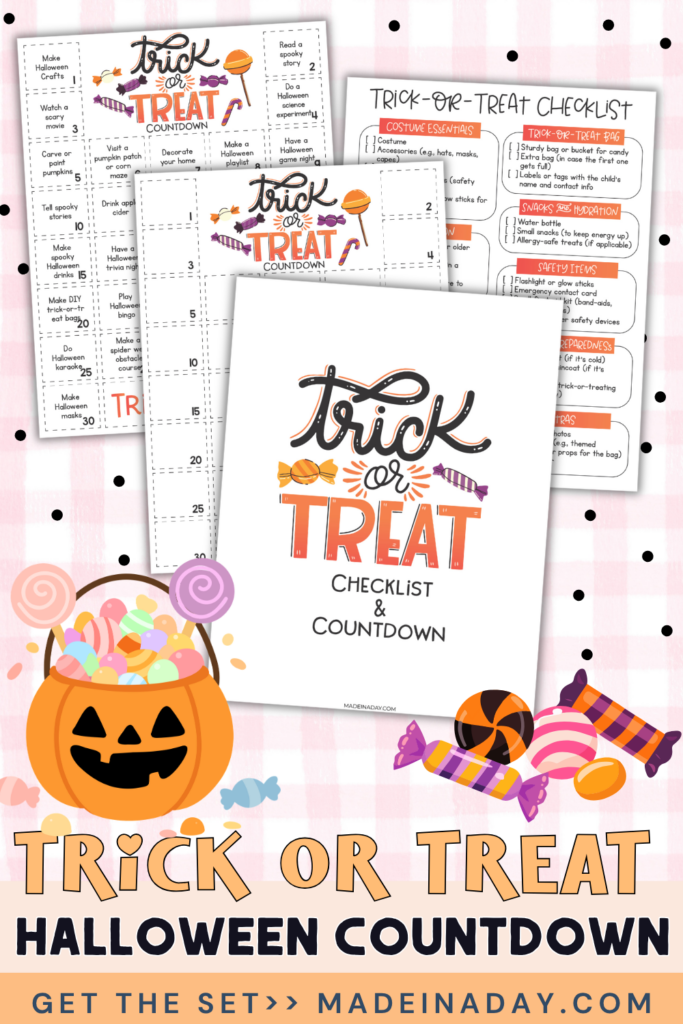 Trick or Treat Halloween Countdown Set